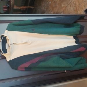 New IZOD Retro Vintage 4 color stripe mock turtleneck sweatshirt 4XL Big & Tall